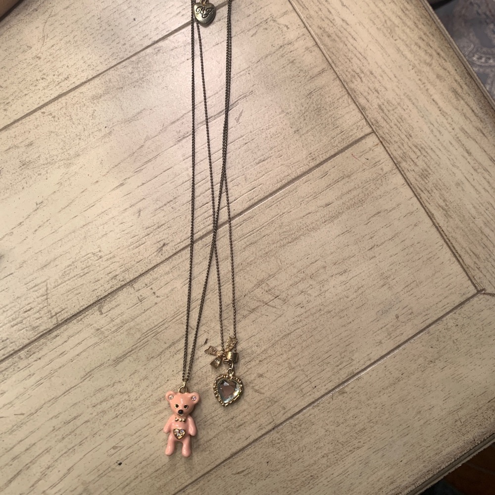 Betsy Johnson double bear necklace